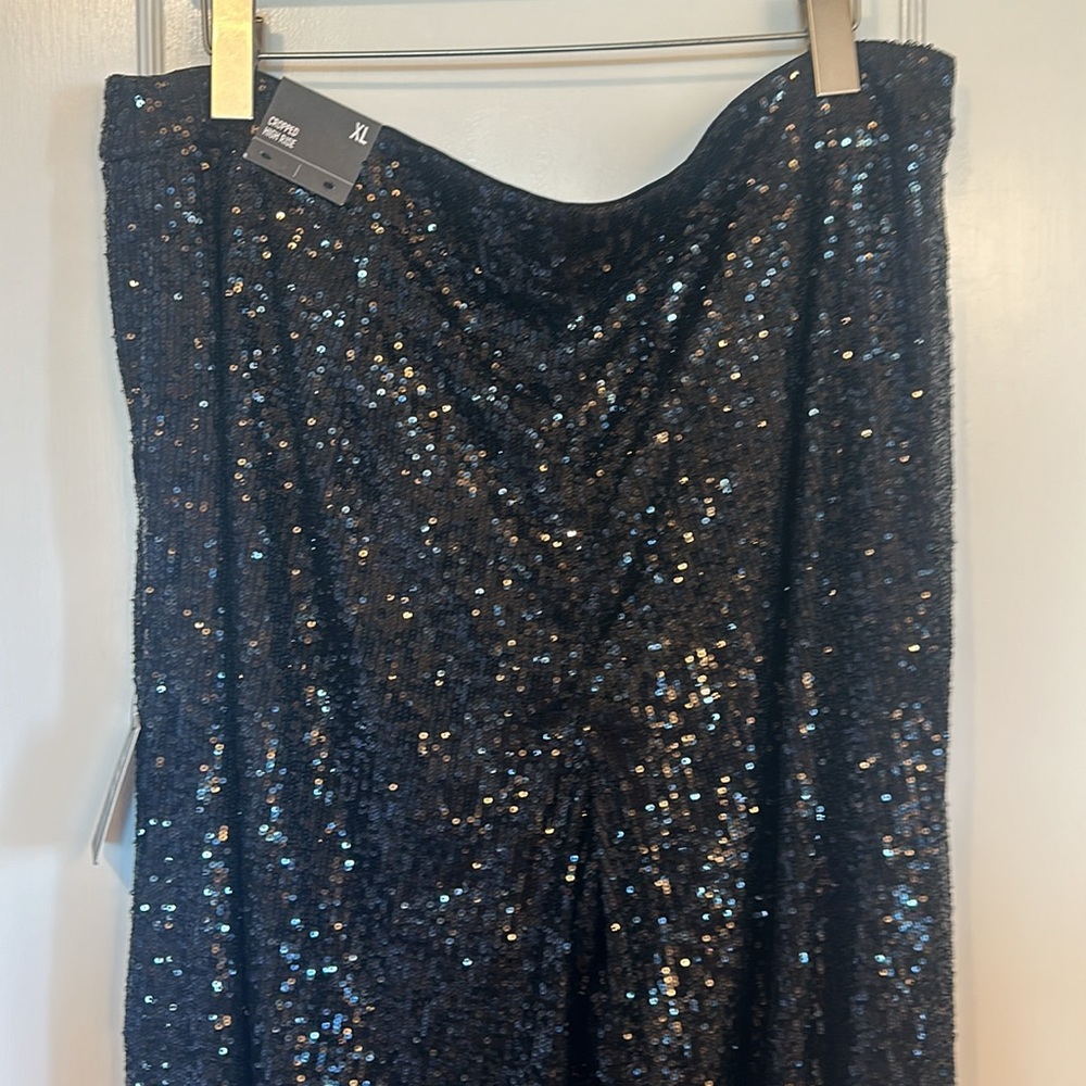 Express NWT High Rise Crop Sequin Pants - XL - Picture 7 of 9